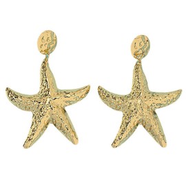 Gold Starfish Earrings for Women Exaggerated Starfish Drop Earrings Pearl Starfish Dangle Earrings Summer Beach Outfits Jewelry Gifts for Women