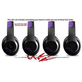 Skin Decal Wrap Works with Beats Studio 2 and 3 Wired and Wireless Headphones Lots of Dots Purple on Black Skin Only Headphones NOT Included