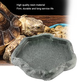 Ejoyous Reptile Water Bowl, Flat Drinking Bowl, Water Bowl, Terrarium, Feeding Bowl, Plastic Water, Water Bowl, for Snake, Turtle, Gecko, Lizard, Hamster, Snakes (S)