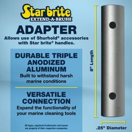 STAR BRITE Handle Adaptor for Shurhold Brush - Heavy-Duty Triple Anodized Aluminum, Compatible with STAR BRITE & West Marine Handles
