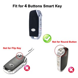 Key Fob Cover Case Fit for Kia Ceed Cerato Forte Niro Seltos Sorento Soul Sportage Telluride K5 Keyless Entry Remote Case Holder ABS Carbon Fiber Pattern (4 Buttons, Black)