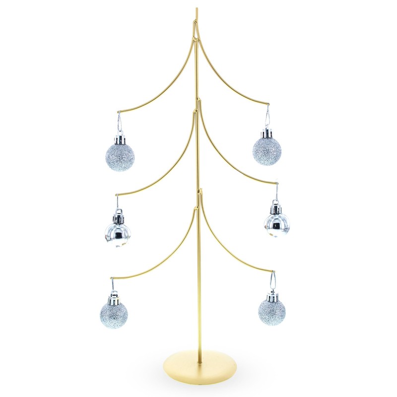 BestPysanky 6-Arm Tiered Tree Gold Metal Ornament Display Stand 14