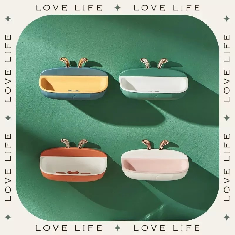 AJC Jabonera Pegable A La Pared De 2 Capas Xs004