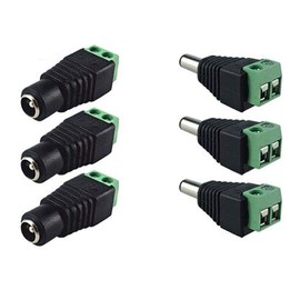 EFISH 5.5mm x 2.1mm DC Power Connector Male Female Screw Terminal Connector 12V CCTV Adaptors Plug for CCTV Camera DVR Security System LED Light (3 Pck)