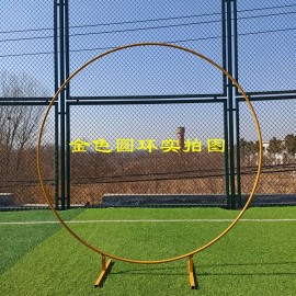 Wedding Arch Stand Round Circle Backdrop for Wedding Decorationcolor: Gold, size: 2m