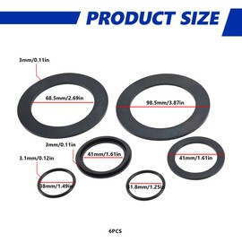OHREN 6 Stück Pool O-Ringe Ersatzteile, Dichtungsring, O Gummitüllen Set, Dichtungsringe für Pool-Kolbenventile, Pool Gummi Dichtringe