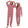 Ekouaer Christmas Matching Onesie for Couples Elk Antler Hooded Zipper