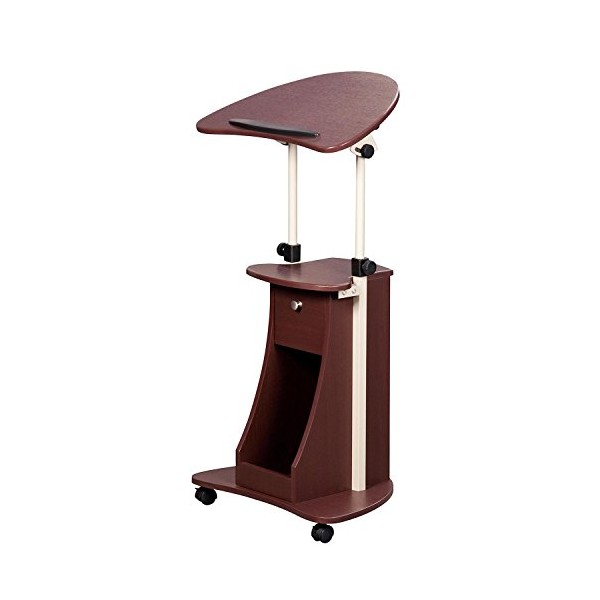 Techni Mobili Sit-to-Stand Mobile Medical Laptop Computer Cart, Chocolate