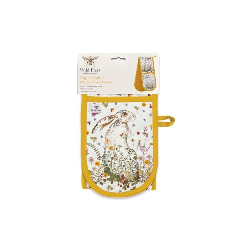 Double Oven Gloves - Organic Cotton - Floral Design -