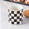 XYQXYQ Kitchen Countertop Ceramic Checkered Canisters,Black And White Food Storage