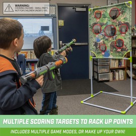 GoSports Foam Fire Games - Alien Invaders, Trophy Hunt, or Door Hang Battle Strike and Capture the Cash Targets - Include 2 Toy Blasters for Kids and Foam Ball Projectiles