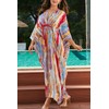 LikeJump Women Boho Maxi Long Kaftan Beach Cover Up Swimwear
