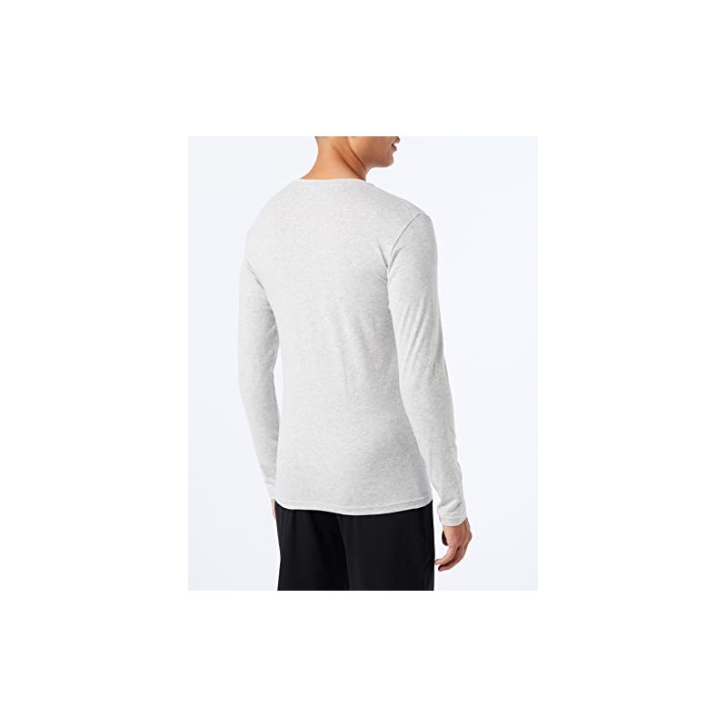 Emporio Armani Men's Basic Stretch Cotton Long-Sleeved T-Shirt, grey melange