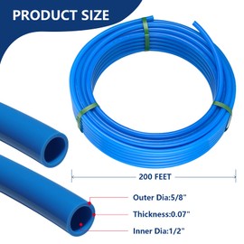 1/2 Inch HeSun PEX-B Pipe, 200 Feet Pex B Tubing in Blue, for Hot/Cold Water Plumbing, NSF Certified(A-200)
