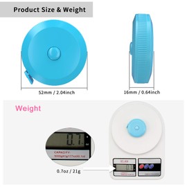 DiCUNO 60-Inch 1.5 Meter Soft and Retractable Measuring Tape, Pocket, Body Tailor Sewing Craft Cloth Dieting Tape Measure (3 Pcs of Sky Blue with One Soft Tape)