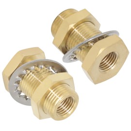CheeMuii 2 pcs Bulkhead Brass Pipe Fitting Anchor Coupling Bulkhead Tank Fitting Bulkhead Tank Fitting Frame Hose Connector