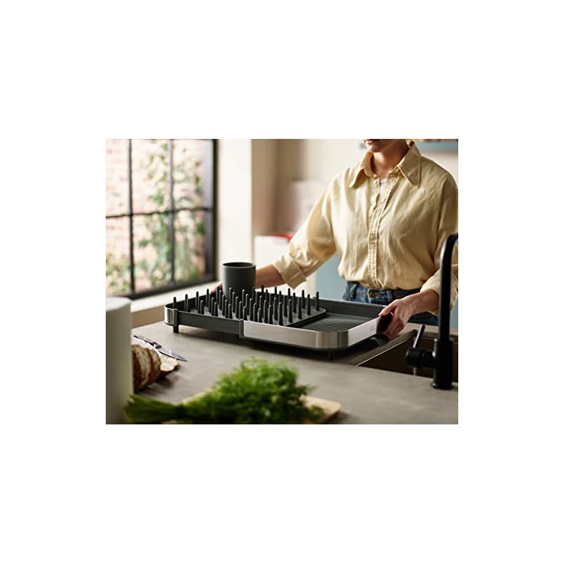 Joseph Joseph Duo Expanding Dish Drying Rack with Removable Silverware