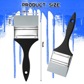 Nezyo 3 Inch Silicone Paint Brush Silicone Brush for Crafts Art Glue Resin Wide Flat Craft Solid Flexible Acrylic and Water Based Painting Tool for Paint Stains