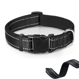 Reflective Dog Collar, Adjustable Nylon Collars with Safety Buckle, Pet Collar for Small, Medium & Large Dogs (XL)