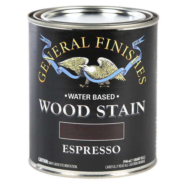 General Finishes Water Based Wood Stain, 1 Quart, Espresso