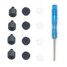 Awxlumv M.2 Screw Kit for ASUS Motherboard, Replacement M.2 SSD Mounting Screws with Standoffs, Screwdriver, 4 Sets Black, Compatible with NVMe NGFF SSD for Desktop PC