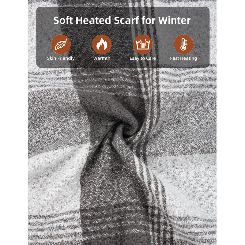 Zorvix Heated Scarf for Women, Rechargeable Intelligent Electric Heating Scarf