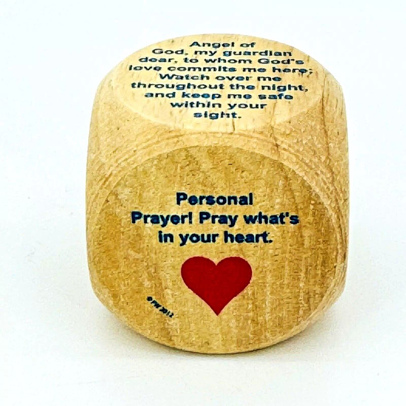 New PRAYER Cube Die 1.5" Solid Wood 6-Sided Pray Dice