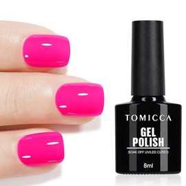 TOMICCA UV Nagellack Neon Pink, 8ml UV Gel Nagellack Polish, Pink Nagellack UV Gel für Anfänger DIY Home, Gel for Nail Art Maniküre Salon