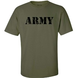 Joe's USA - Vintage Army Logo T-Shirt-Large-Military Green