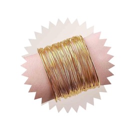 Aneneiceera Punk Layered Bangle Bracelet Gold Thin Bangle Cuff Bracelet Metal Cuff Bangle Bracelets Multi Layer Cuff Bracelet Chunky Hammered Cuff Bracelet Lightweight Open Cuff Hand Bracelet Jewelry for Women (Style B)