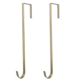 Norgail 15 Inches Heavy Duty Wreath Hanger for Front Door Door Large Wreath Hanger Christmas Wreaths Decorative Hook Premium Sturdy Metal Bronze Pack of 2