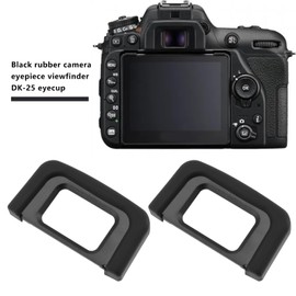 OTOTEC 4-Piece Camera Eyepiece Eyecup Rubber Viewfinder Eyecup DK-25 Compatible with Nikon D5500 D5300 D5100 D3500 D3400 D3000 Black