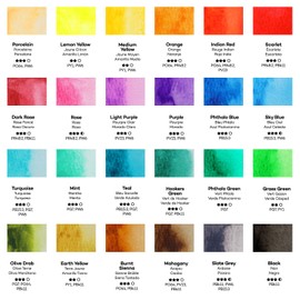 Mont Marte Watercolor Set Full Pan Signature in Tin, Vibrant 24 Colors, Multi-Color with Translucent Finish, Portable Watercolor Set