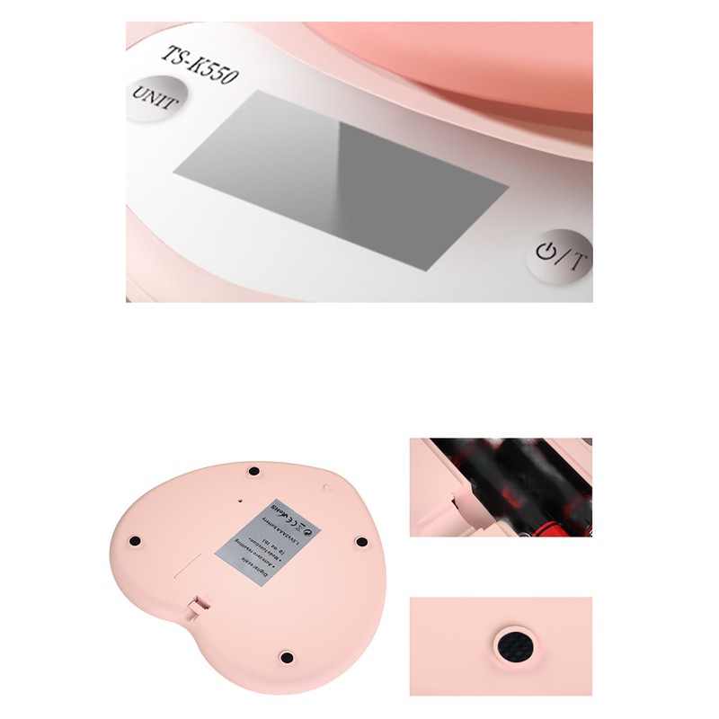 Digital Food Scale HD LCD Display 3 Units Accurate Heart