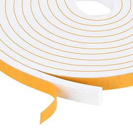 Trisiki White Weather Stripping, Strong Adhesive Door Weather Stripping for Sliding Door, Front Door Frame, Windows,Soundproof Weatherproof Weather Stripping Door Seal,(1/2In x 1/4In x 13Ft, 2 Rolls)