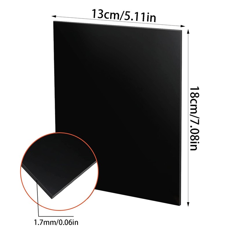 DARENYI 5pcs Black Acrylic Sheet 1.7mm Thick Plastic Sheets Boards