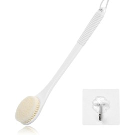 Cepillo Exfoliante de Espalda de 43 cm con Mango Antideslizante (Blanco)