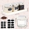 Suclain 3 Pcs Glass Coffee Containers Coffee Station Organizer Set,