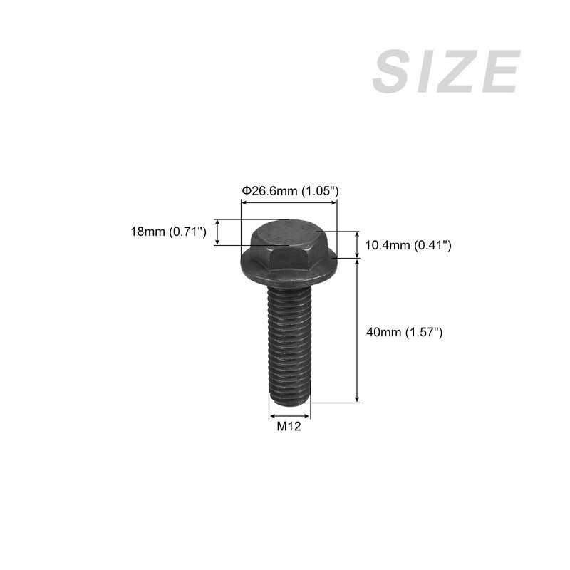 METALLIXITY Flange Hex Head Screws (M12 x 40 mm) 6