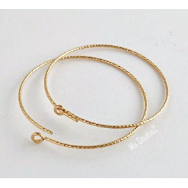 Unbranded 10pcs 30mm Sparkling Wire Beading Hoop Earwires 14k Gold Filled Earring E70g