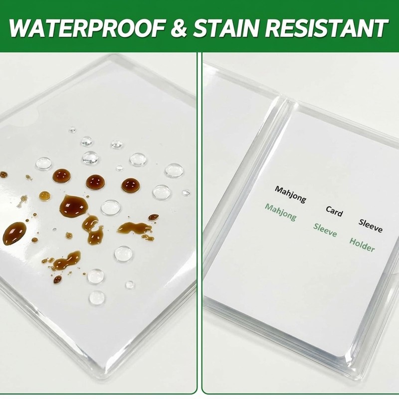 4Pcs Mahjong Card Sleeve, Clear Waterproof Game Card Protective Holders