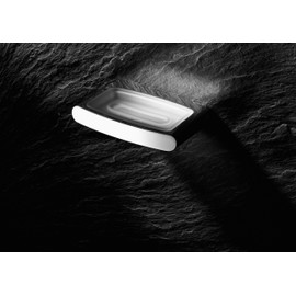 KEUCO Seifenablage aus Metall Chrom glänzend mit Echtkristall-Schale, Kristall-Glas klar, für Badezimmer Dusche Küche, Wandmontage, Seifenablage, Seifenhalter, Elegance