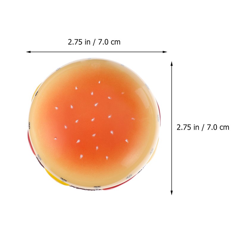 Cabilock Mechanical Kitchen Timer, Burger Shaped 60-Minute Wind Up Dial
