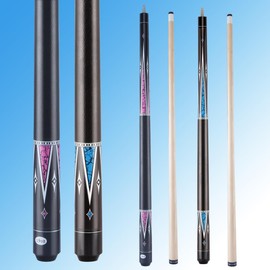 Tiekerbilir 48 Inch Short Pool Cue Stick for Beginners, Canadian Maple Billiard Cues for Tight Spaces, 48 inch Billiards Cue Stick Junior Size Cues (Set 2)