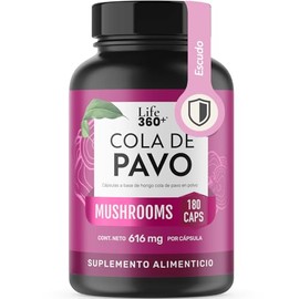 LIFE 360+ Cola de Pavo Extracto Puro| 180 cápsulas | 1232mg por porción