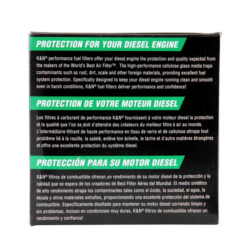 K&N Diesel Fuel Filter: Performance Fuel Filter, Premium Engine Protection,