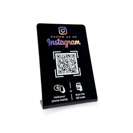 Stand for Instagram with QR Code and NFC Chip 16.5 x 10.5 cm Black