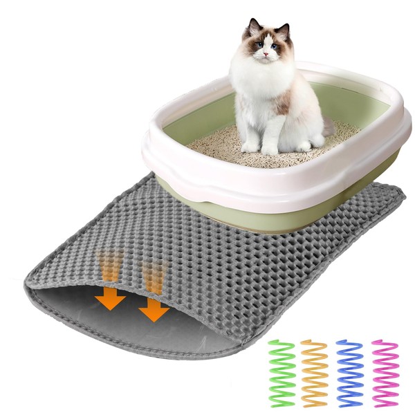 Katzenklo Matte, 45x30cm Katzenstreu Matte für Katzenklomatte,Katzenmatte Katzenklo Unterleger,wasserdichte Doppel