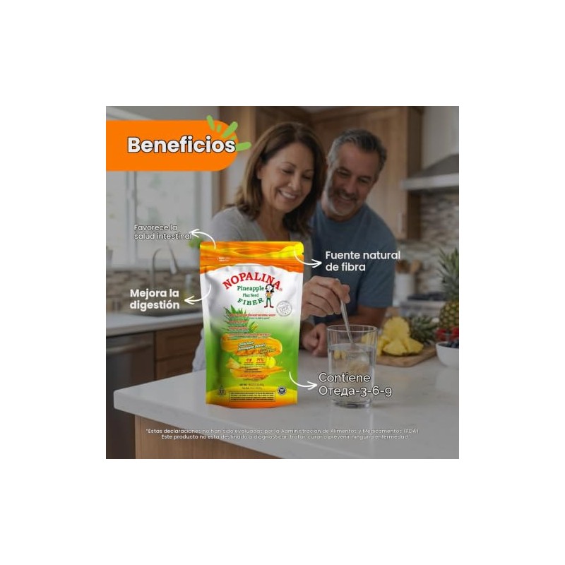 Nopalina Piña 454 g Suplemento Alimenticio de Fibra con Linaza
