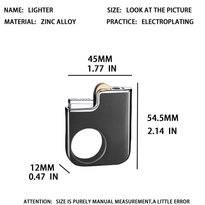 Creative Ring Buckle Grinding Wheel Lighter, Butane Torch Soft Flame,